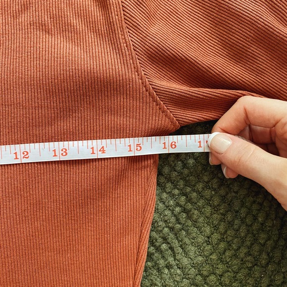 Rust Ribbed Long Sleeve BodyCon Dress - Picture 8 of 11